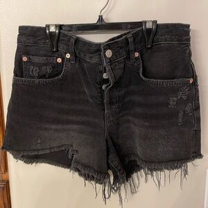 We the Free- Free People Black Denim Shorts